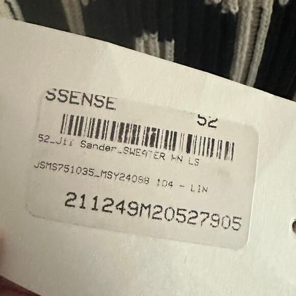 NEW Jil Sander Men's Graphic Turtleneck Cream Ivory Sweater Size 52 - Picture 5 of 10